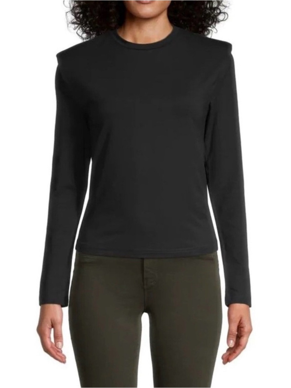 Walter Baker Black Long Sleeve Shoulder-Detail Sweatshirt